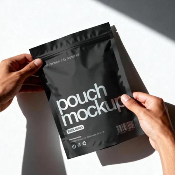 Matte Stand Up Pouch Packaging Mockup