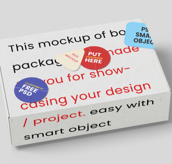 Minimal Rectangular Packaging Box Mockup   PSD