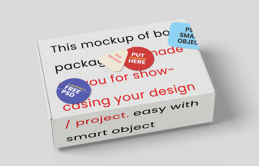 Minimal Rectangular Packaging Box Mockup   PSD