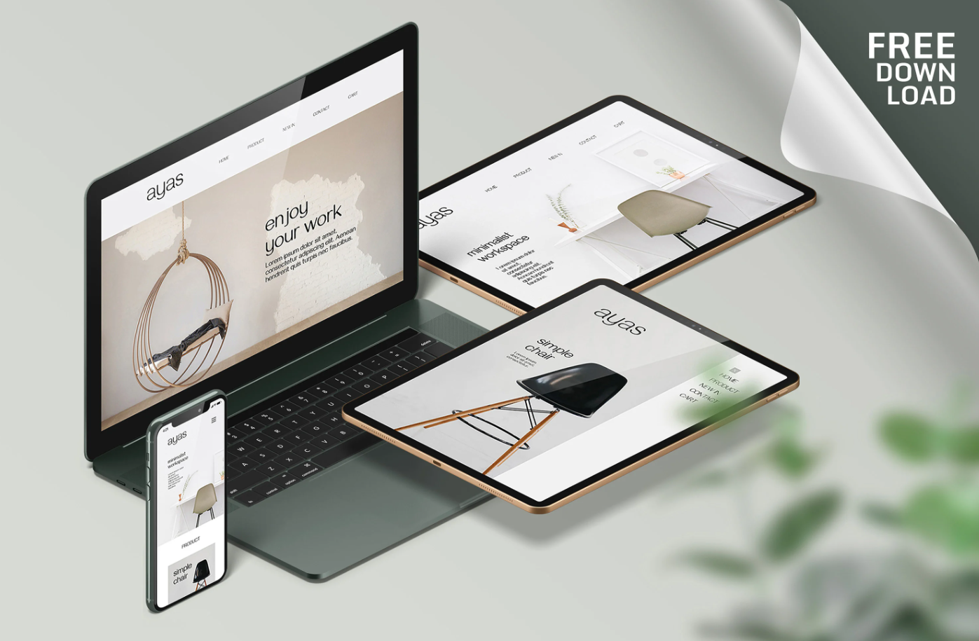 Minimalist Multi-Device Scene Creator Mockup