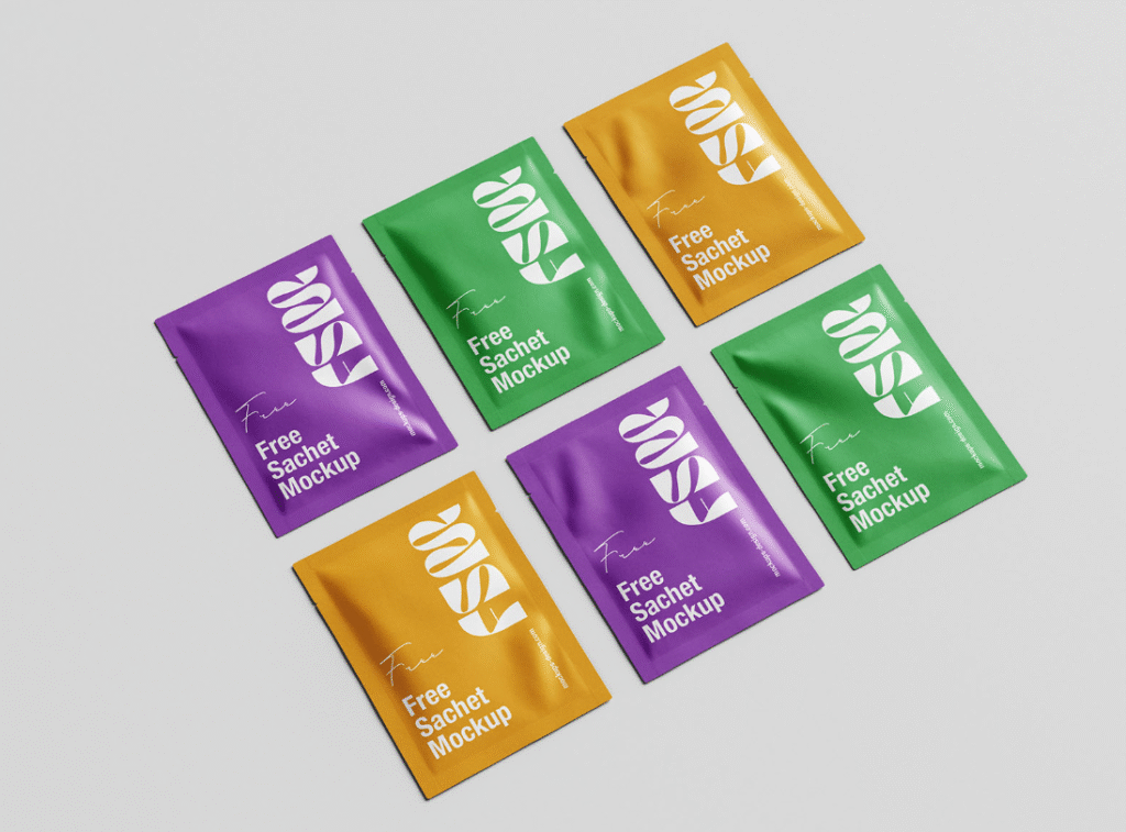 Mockup Set Modern Cosmetic Sachets
