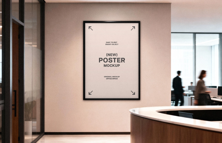 Modern Interior & Glass Partition Mockup