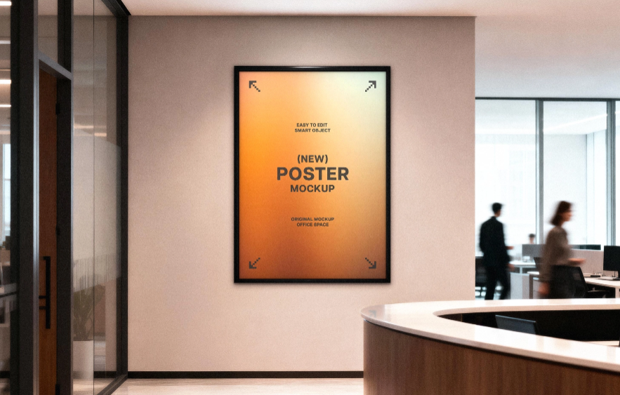 Modern Interior & Glass Partition Mockup