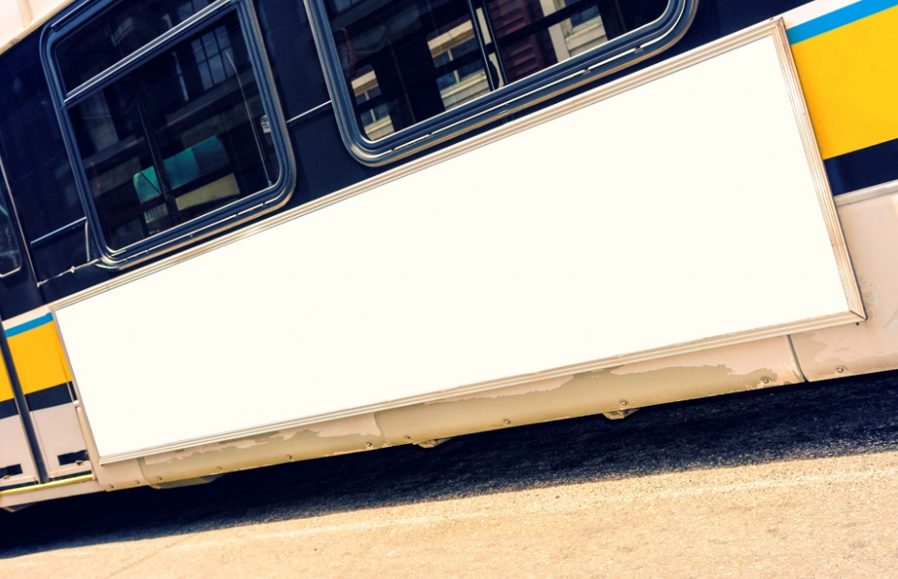 Realistic Bus Banner Mockup for Transit Advertising