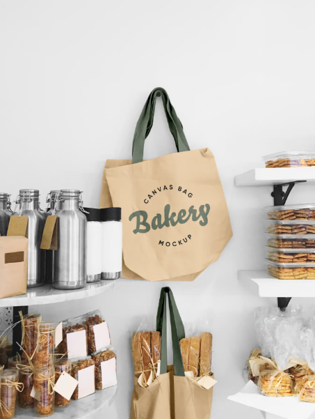 Realistic Canvas Tote Bag Mockup