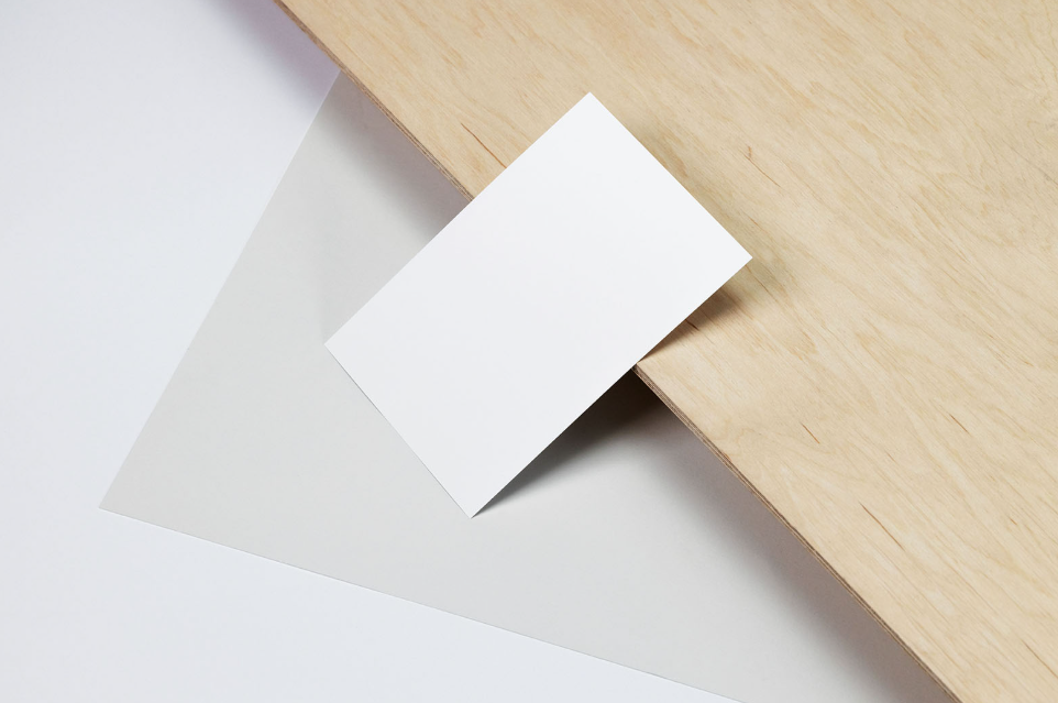 Simple A6 Flyer Mockup with Natural Wood Scene