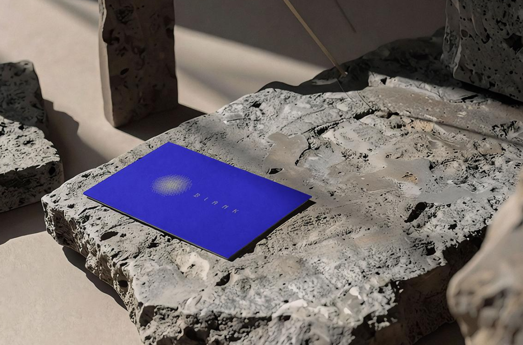 Single Card on Textured Stone Slab Mockup