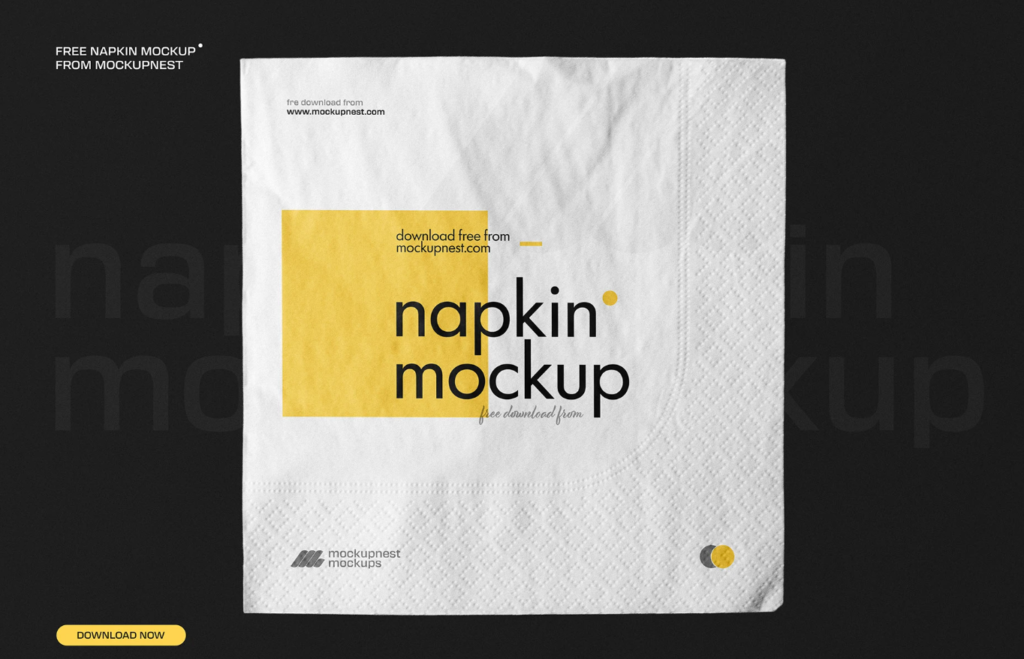 Square Paper Napkin Mockup