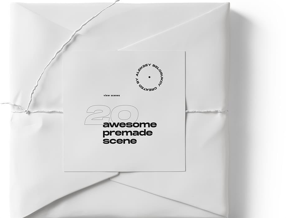 Top View Paper Packaging Mockup with Editable Square Label