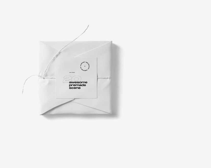 Top View Paper Packaging Mockup with Editable Square Label