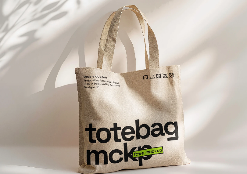 Tote Bag Mockup with Shadow Overlay