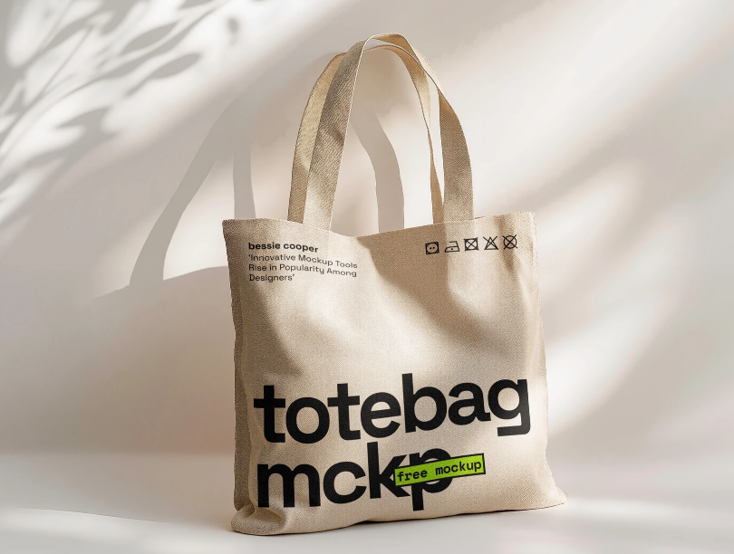 Tote Bag Mockup with Shadow Overlay