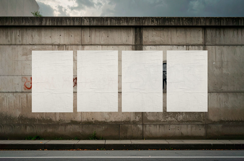 4 Poster Mockup Fully Editable PSD