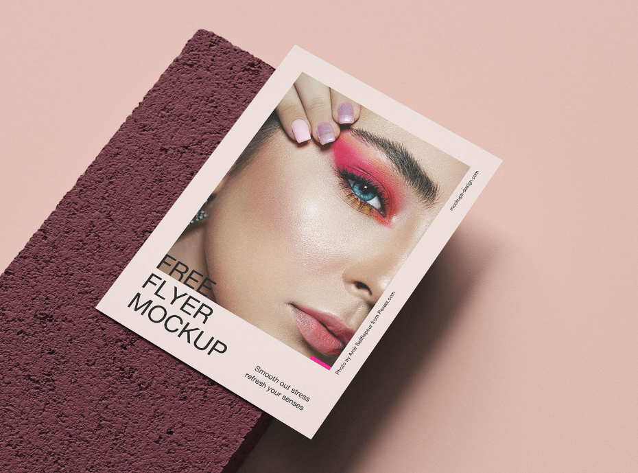 A4 Flyer on Stone Tile Mockup