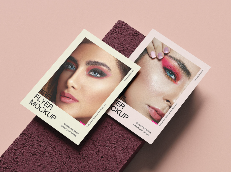 A4 Flyer on Stone Tile Mockup