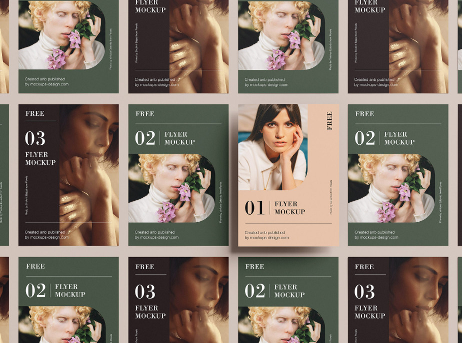 A4 Flyers Grid Mockup Time Saving Tool