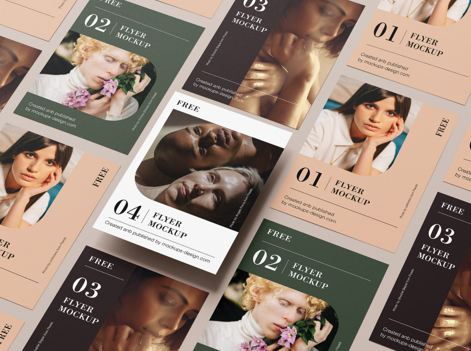 A4 Flyers Grid Mockup Time Saving Tool