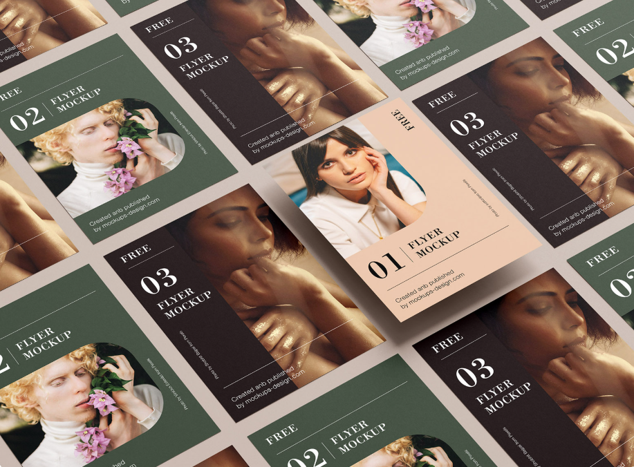 A4 Flyers Grid Mockup Time Saving Tool