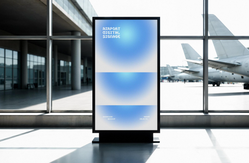 Airport Digital Signage Mockup by Pixelbuddha