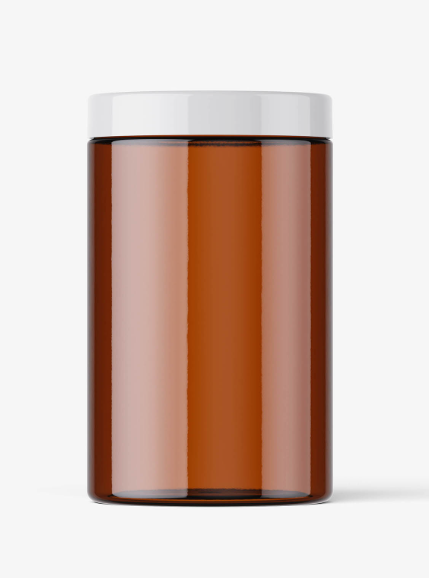 Amber Tall Jar Mockup Packaging Visualization