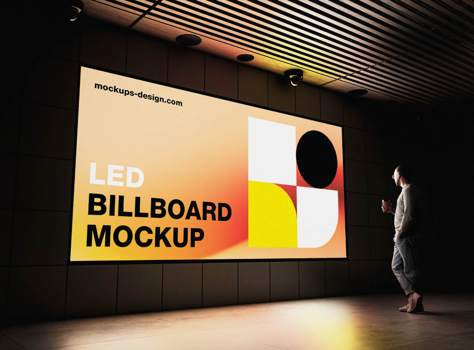 Ambient LED Billboard Mockup Advertising Presentation