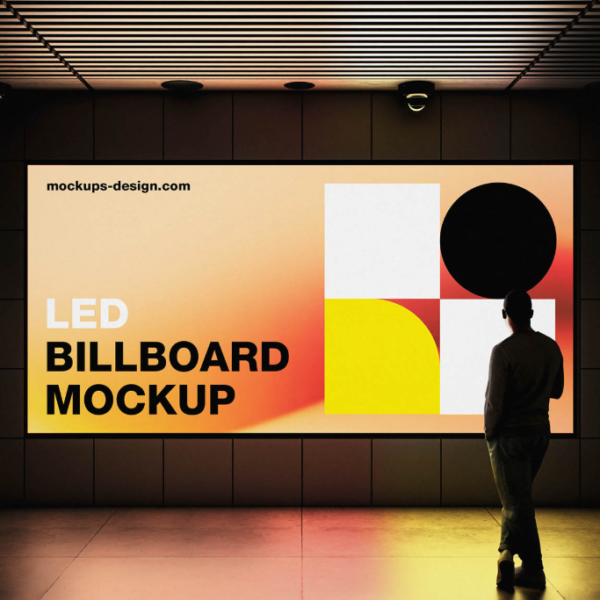 Ambient LED Billboard Mockup Advertising Presentation