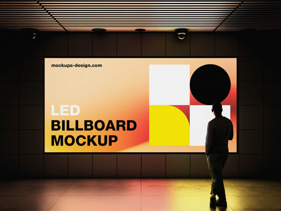 Ambient LED Billboard Mockup Advertising Presentation
