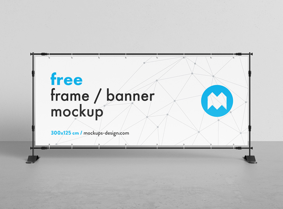 Banner Frame Stand Mockup 300×125 cm