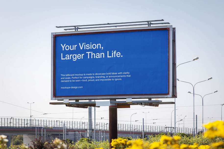 Billboard Mockup Highway Spotlight