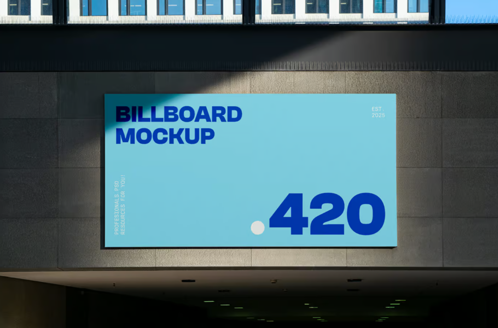 Billboard Underground Passage Mockup