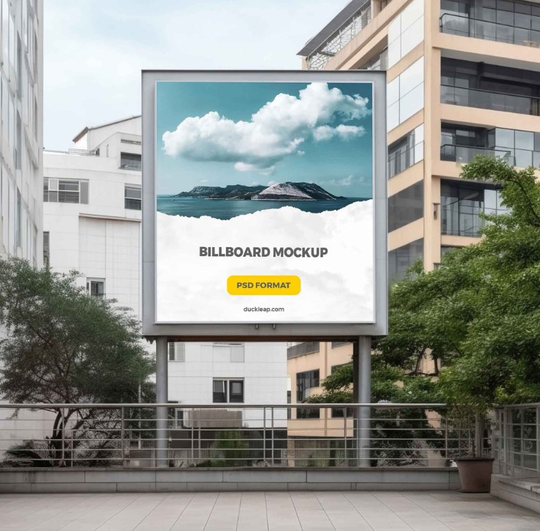 Billboard in the City Mockup  Detailed Realistic Advertising Presentation