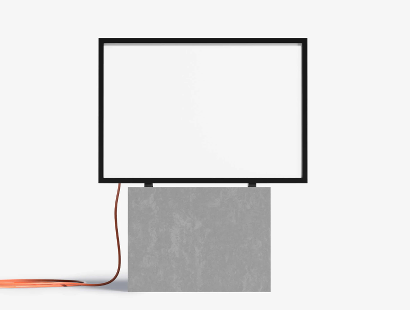 Board Mockup on Concrete Base with Cable