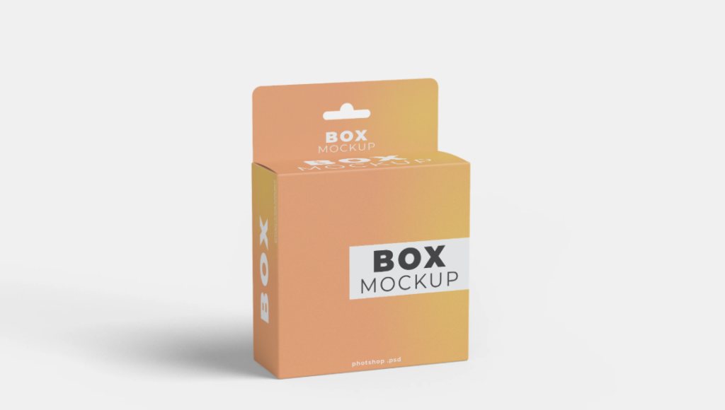 Box Hanging Mockup Packaging Presentation