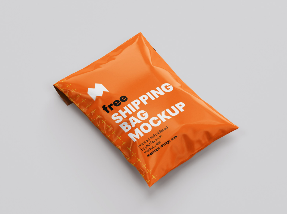 Brand with a Free Shipping Bag Mockup