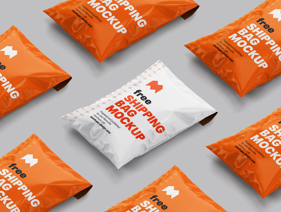 Brand with a Free Shipping Bag Mockup