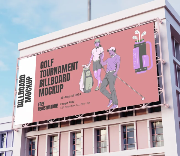 Building Advertisement Billboard Mockup