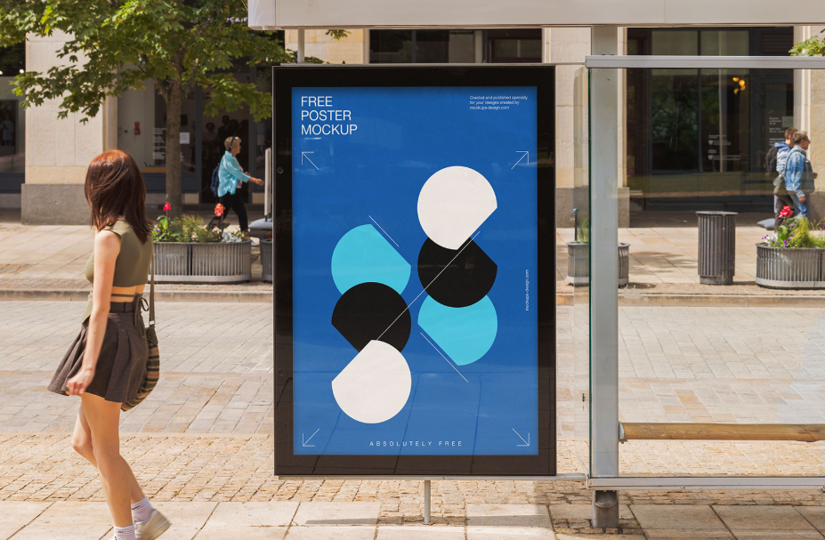 Bus Stop Citylight Mockup