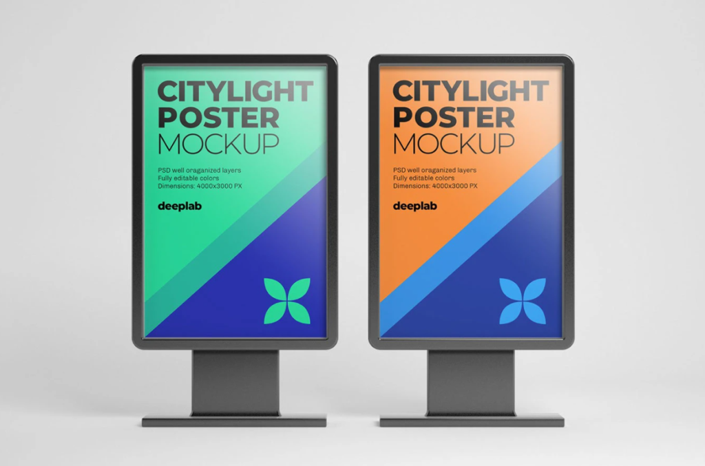 Citylight Poster Mockup Set Free Outdoor Advertising Presentation