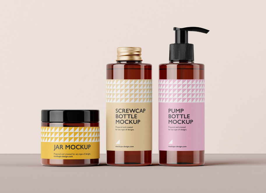 Cosmetic Packaging Set Mockup