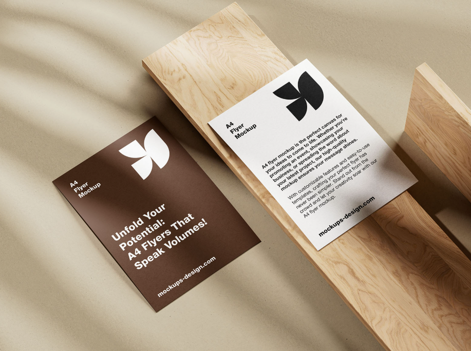 Flyer on Wood Mockup