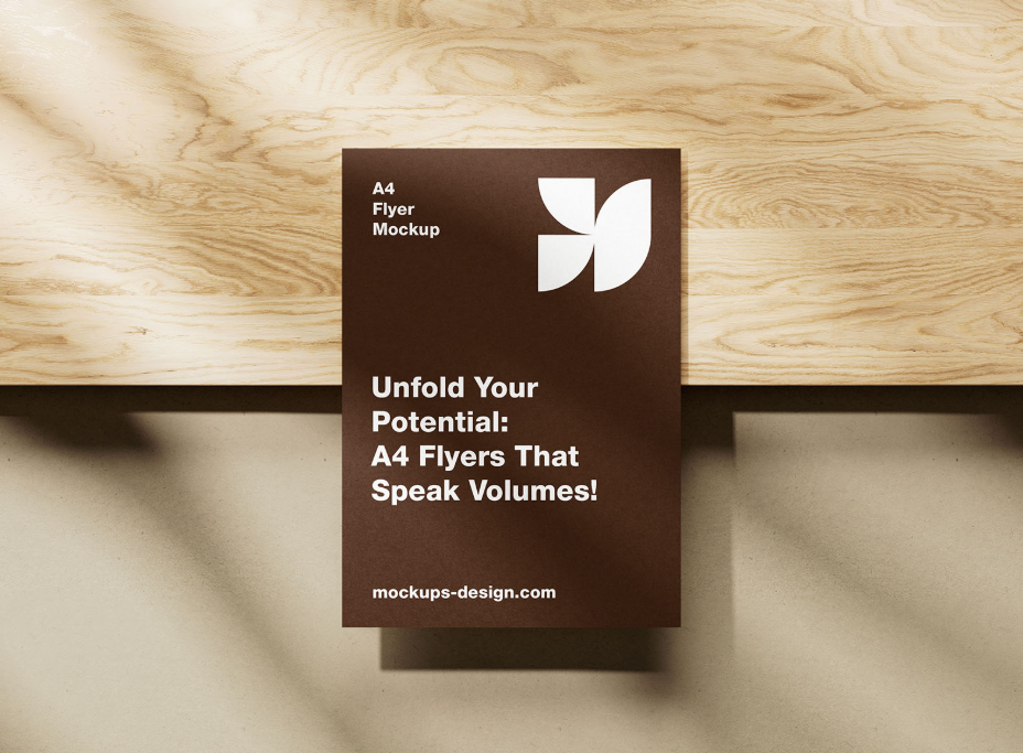 Flyer on Wood Mockup