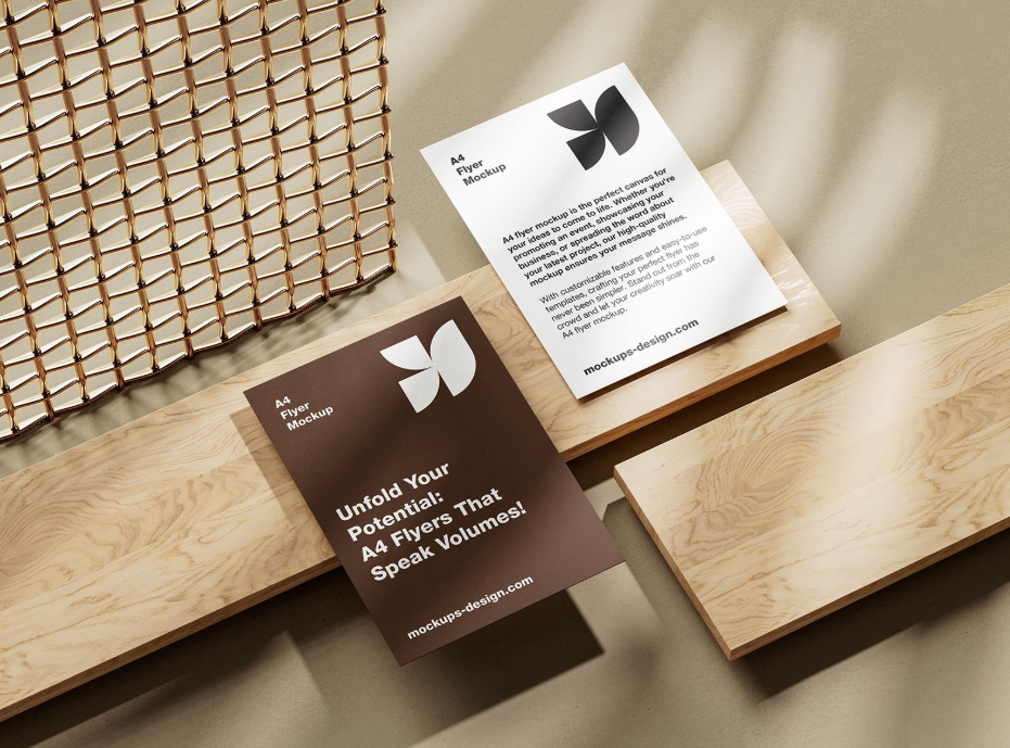 Flyer on Wood Mockup