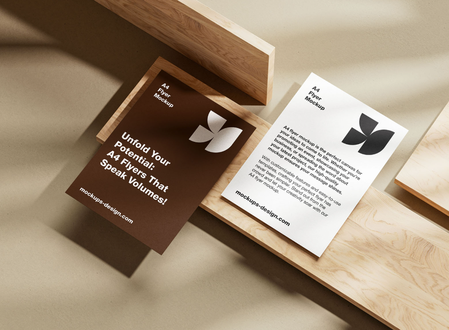 Flyer on Wood Mockup