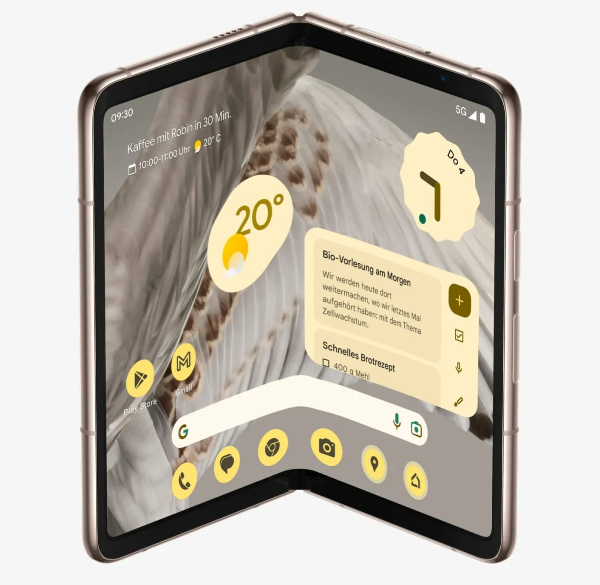 Foldable Smartphone Mockup Partially Open