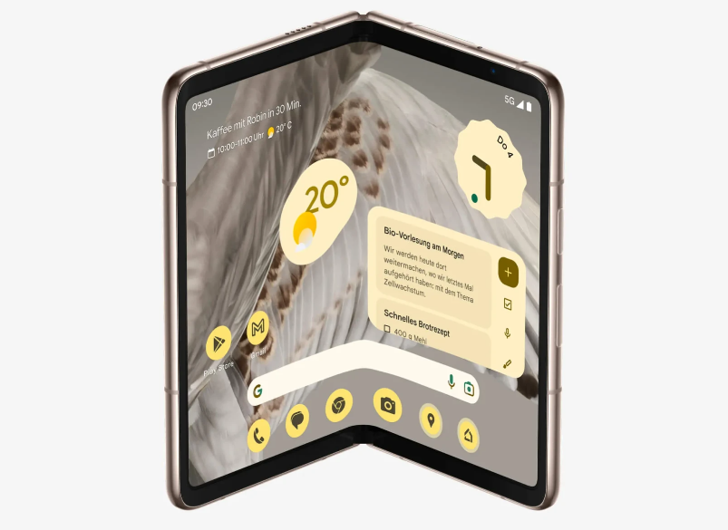 Foldable Smartphone Mockup Partially Open