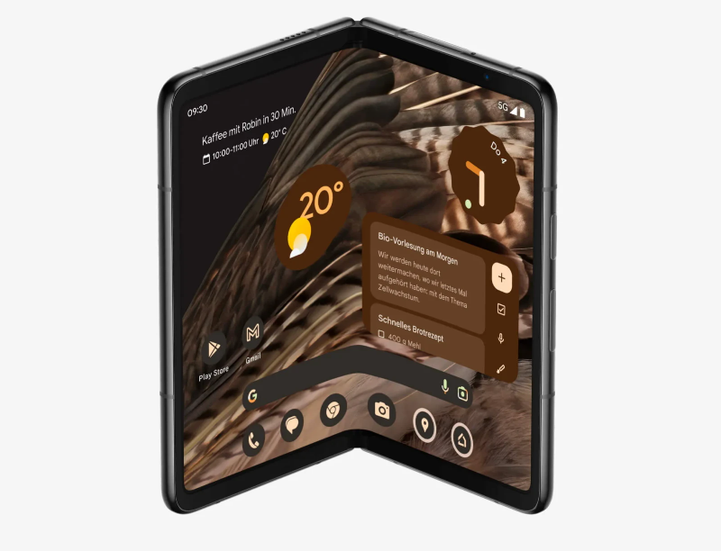 Foldable Smartphone Mockup Partially Open