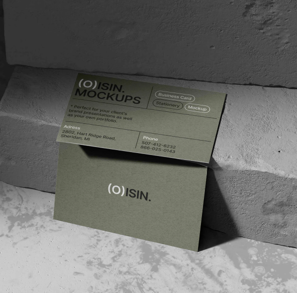 Free 2 Realistic Business Card Mockup