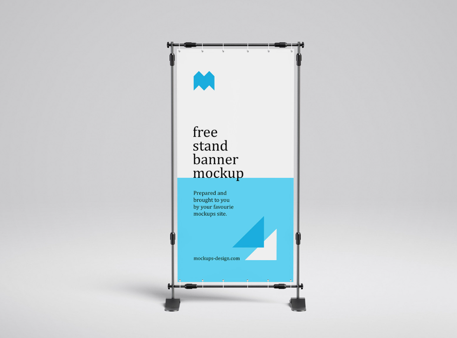Free Banner Stand Mockup 100×200 cm