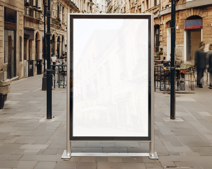 Free Citylight Vertical Poster Mockup