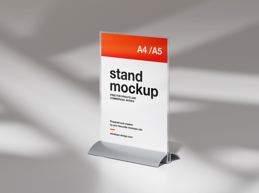 Free Desk Stand Mockup Project Presentation